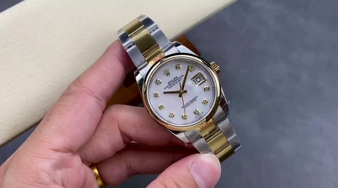 Rolex Datejust 36 Steel & Yellow Gold Mother of Pearl Diamond Dial M126203 0024 Women's Watch - QualitySwissReplica