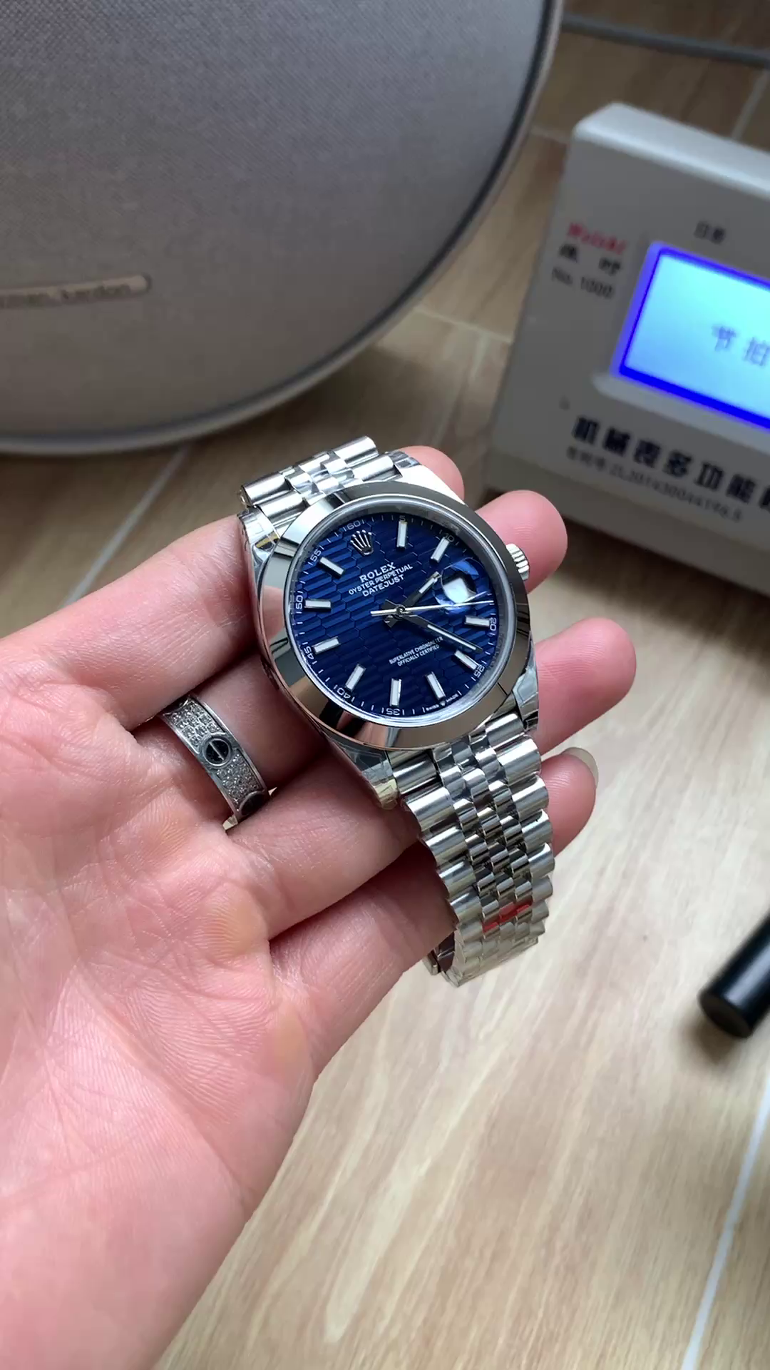 Rolex Datejust 41 Stainless Steel Smooth 126300 0024 Blue Stick Dial - QualitySwissReplica