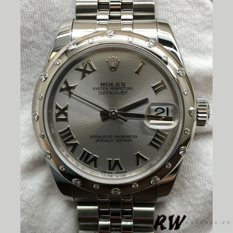 Rolex Datejust 178344 Rhodium Grey Dial Jubilee Bracelet 31MM Lady Replica Watch - QualitySwissReplica