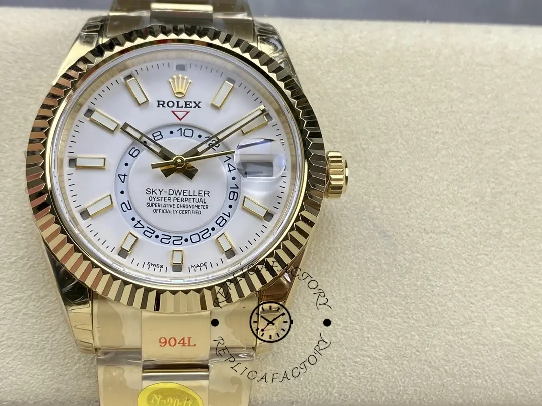Rolex Sky Dweller Yellow Gold White Dial Oyster M336938 0003 Men's Replica Watch - QualitySwissReplica