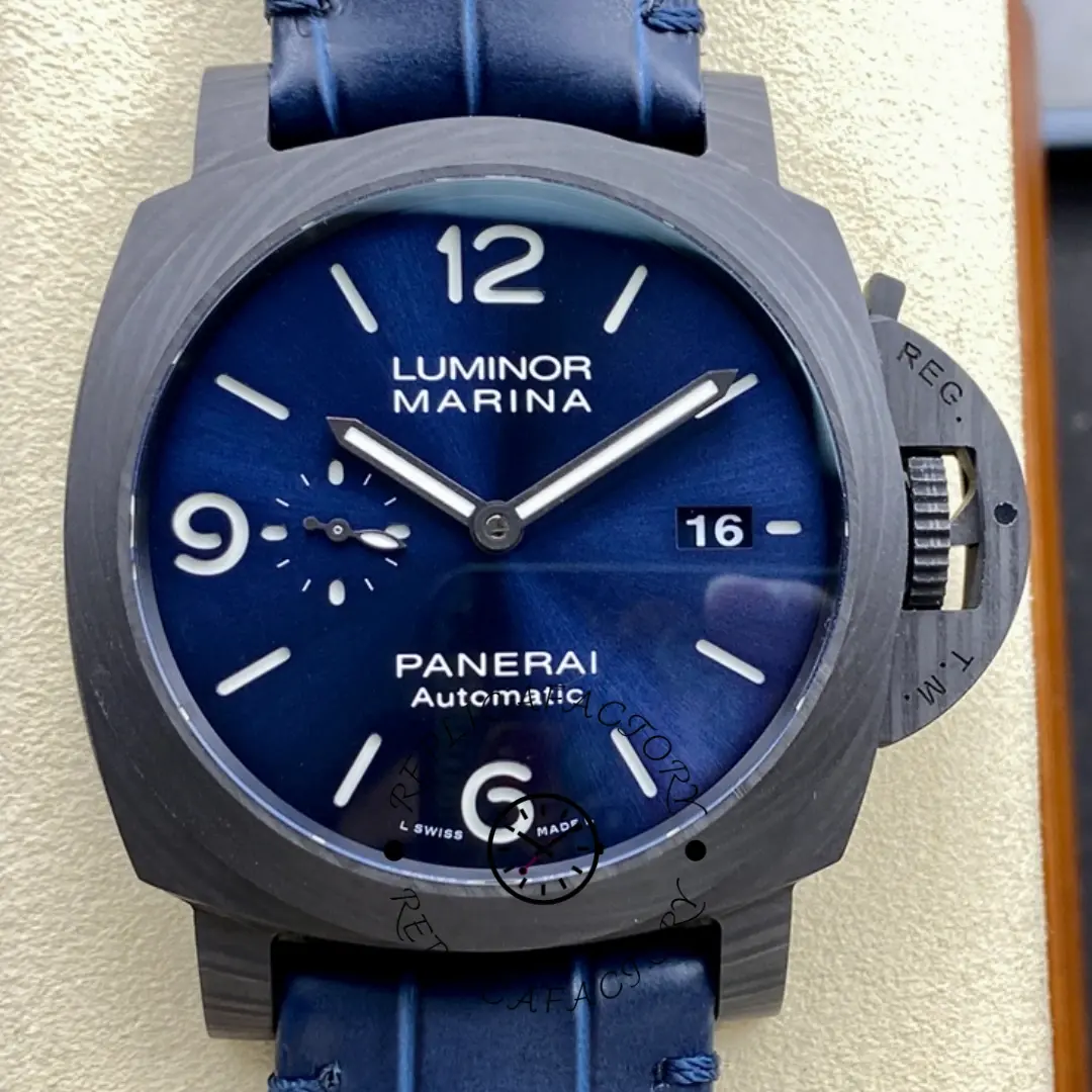 Replica Panerai PAM01664 Luminor Marina 3 Days Blue Dial 44MM Carbon Case - QualitySwissReplica