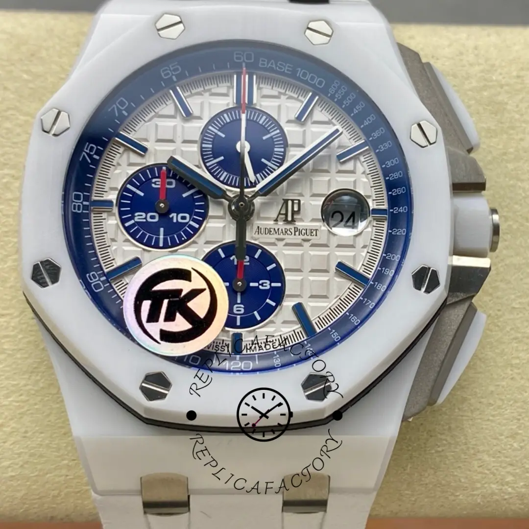 AP Royal Oak Offshore Replica Men's Watch 26402CB.OO.A010CA.01 White Rubber Strap - QualitySwissReplica