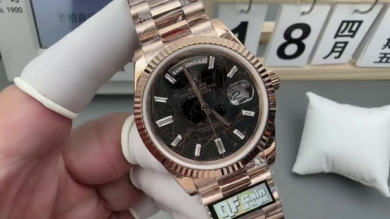 Rolex Day Date 40 Eisenkiesel Baguette Automatic Diamond M228235 0045 Mens Watch - QualitySwissReplica