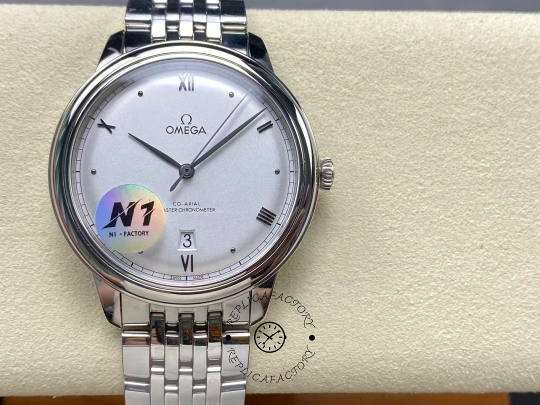 Omega De Ville Prestige 434.10.40.20.02.001 Silver Dial Men's Clone Watch - QualitySwissReplica
