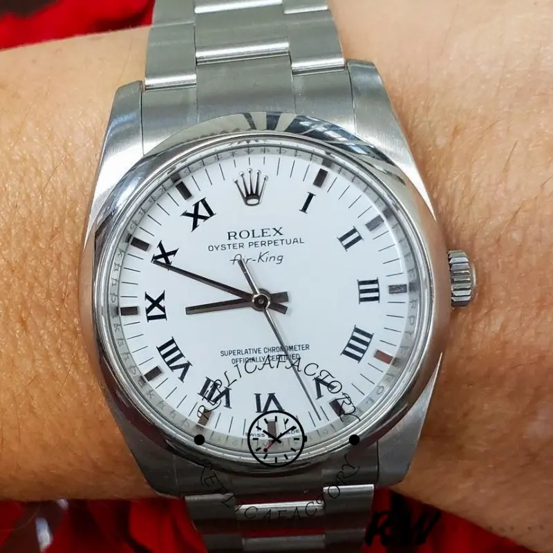 Rolex Oyster Perpetual Air-King 114200 White Dial 34mm Unisex Replica Watch - QualitySwissReplica