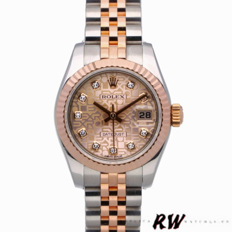 Rolex Datejust 179171 Pink Jubilee Dial Fluted Bezel 26MM Lady Replica Watch - QualitySwissReplica