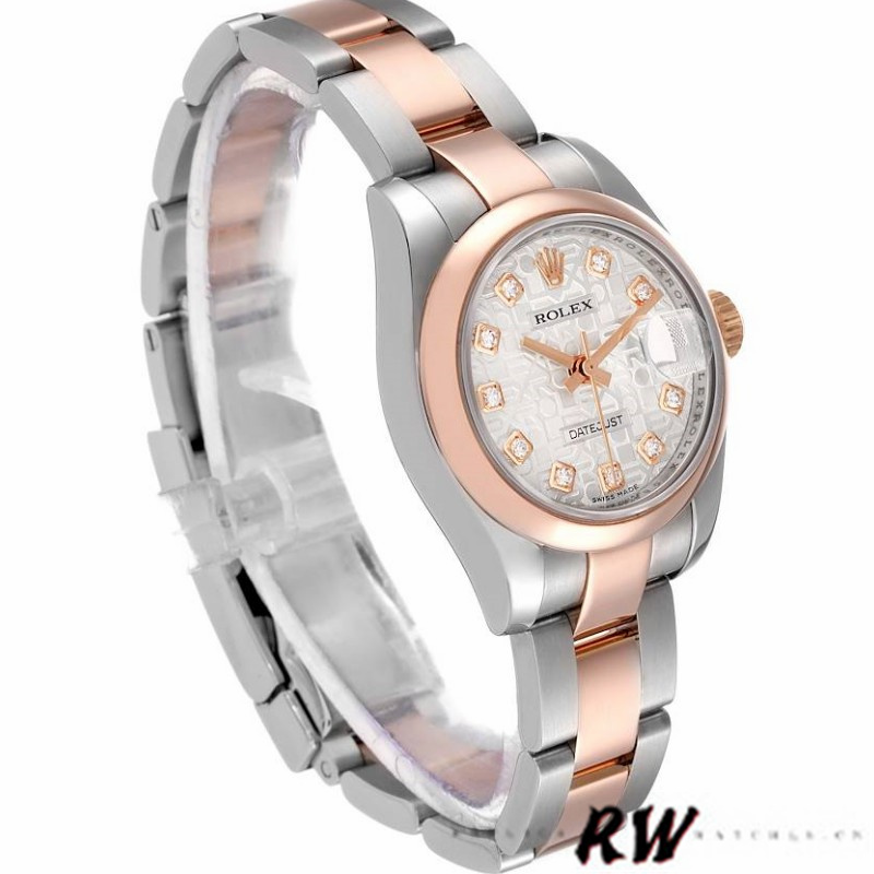 Rolex Datejust 179161 Stainless Steel and Everose Gold Silver jubilee anniversary Dial 26MM Lady Replica Watch - QualitySwissReplica