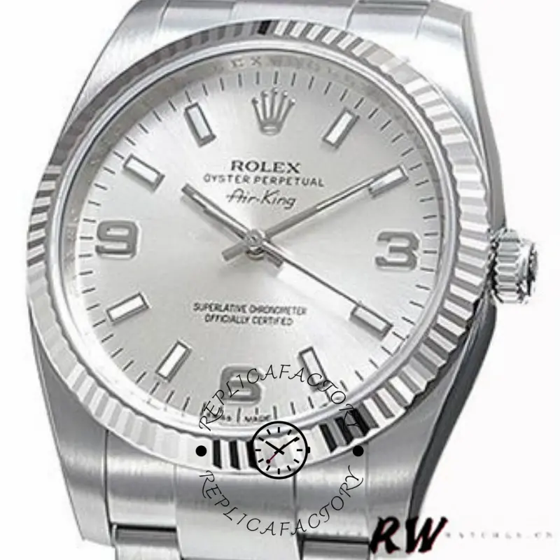 Rolex Oyster Perpetual Air-King 114234 Silver Dial 34mm Unisex Replica Watch - QualitySwissReplica