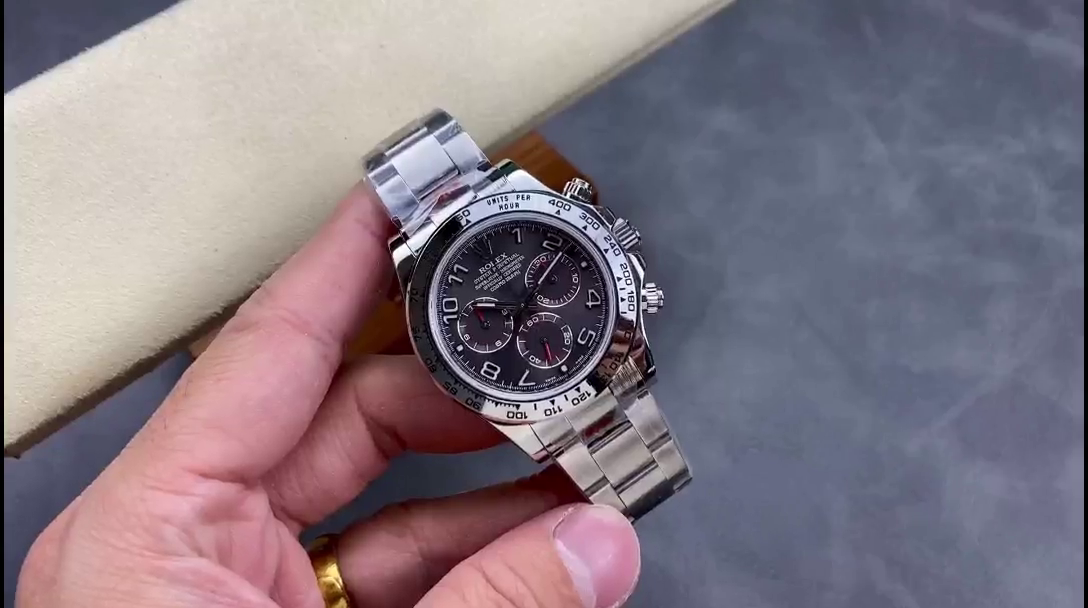 Rolex Cosmograph Daytona 116509 Gray Arabic Dial White Gold 40MM Mens Replica Watch - QualitySwissReplica
