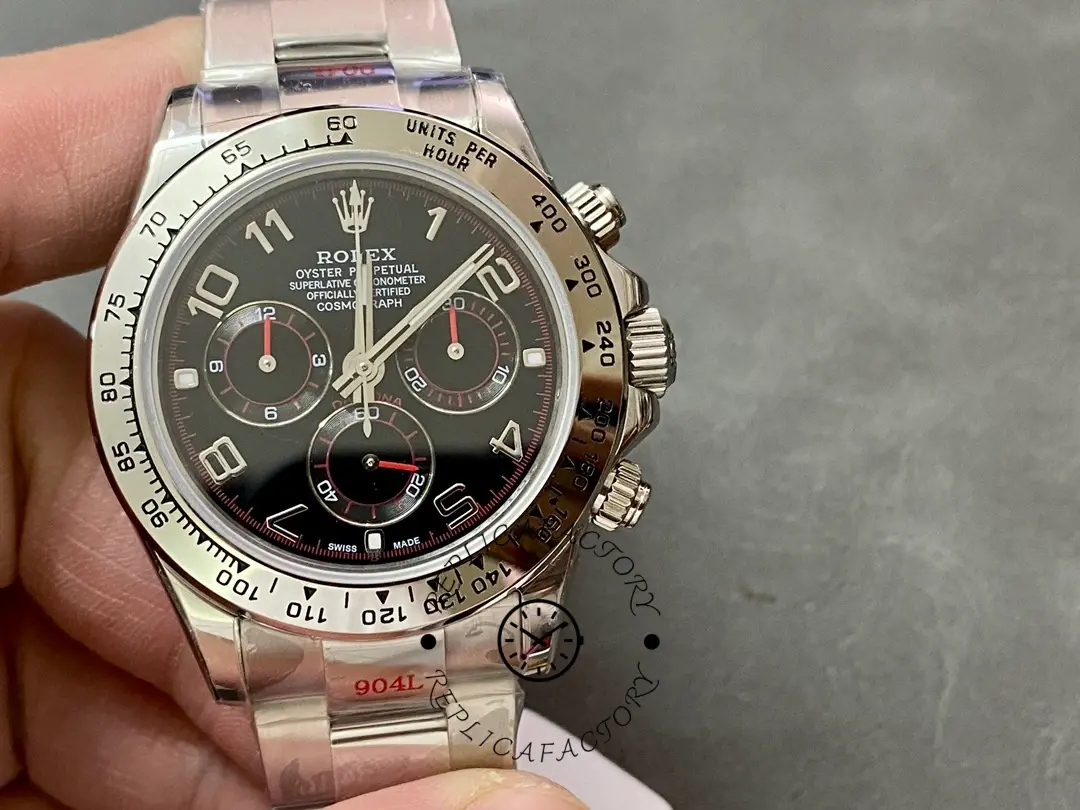 Rolex Cosmograph Daytona 116509 Black Arabic Dial White Gold 40MM Mens Replica Watch - QualitySwissReplica