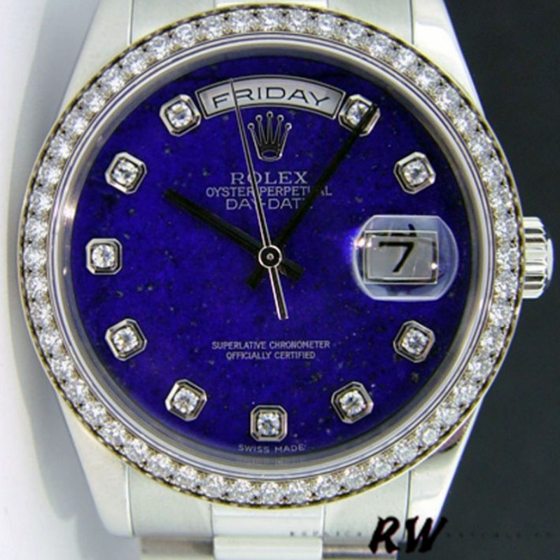 Rolex Day Date 118346 Lapis Lazuli Blue Dial 36mm Unisex Replica Watch - QualitySwissReplica