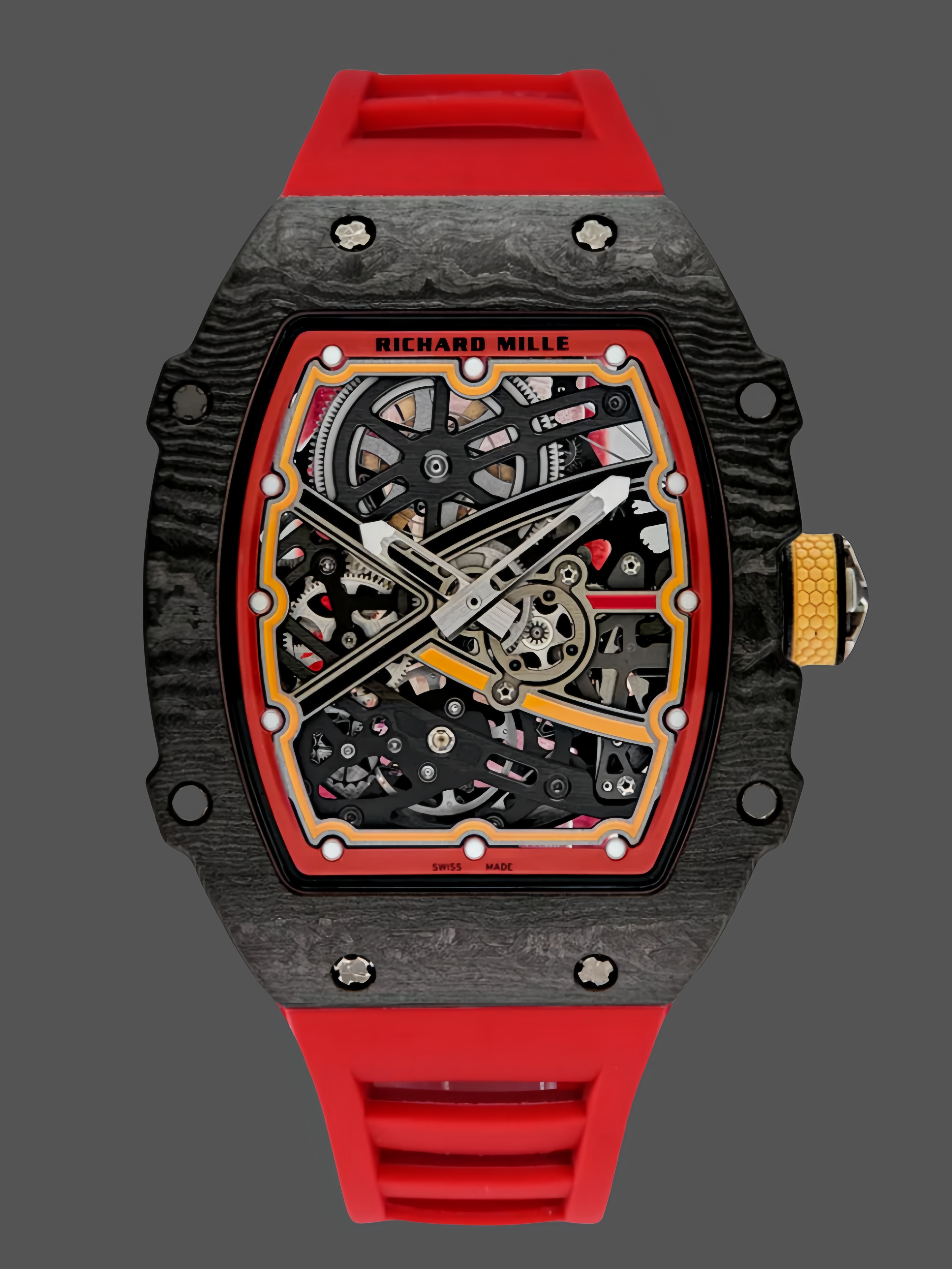 Richard Mille RM 67-02 Extra Flat Italy Carbon TPT Red Yellow - QualitySwissReplica