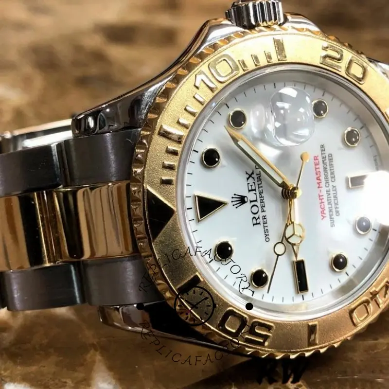 Rolex Yacht-Master 16623 Gold Bezel 40mm Mens replica Watch - QualitySwissReplica