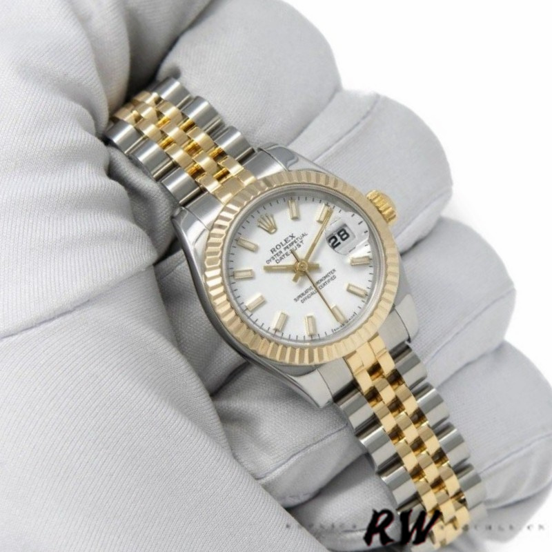 Rolex Datejust 179173 White Index Dial Fluted Bezel 26MM Lady Replica Watch - QualitySwissReplica