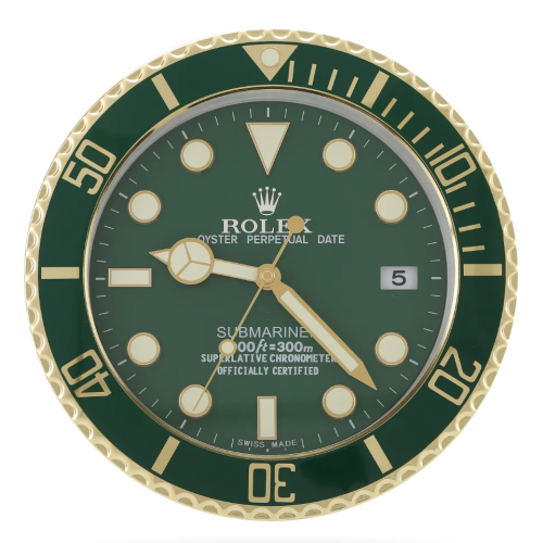 Rolex Submariner Green & Gold Wall Clock - QualitySwissReplica