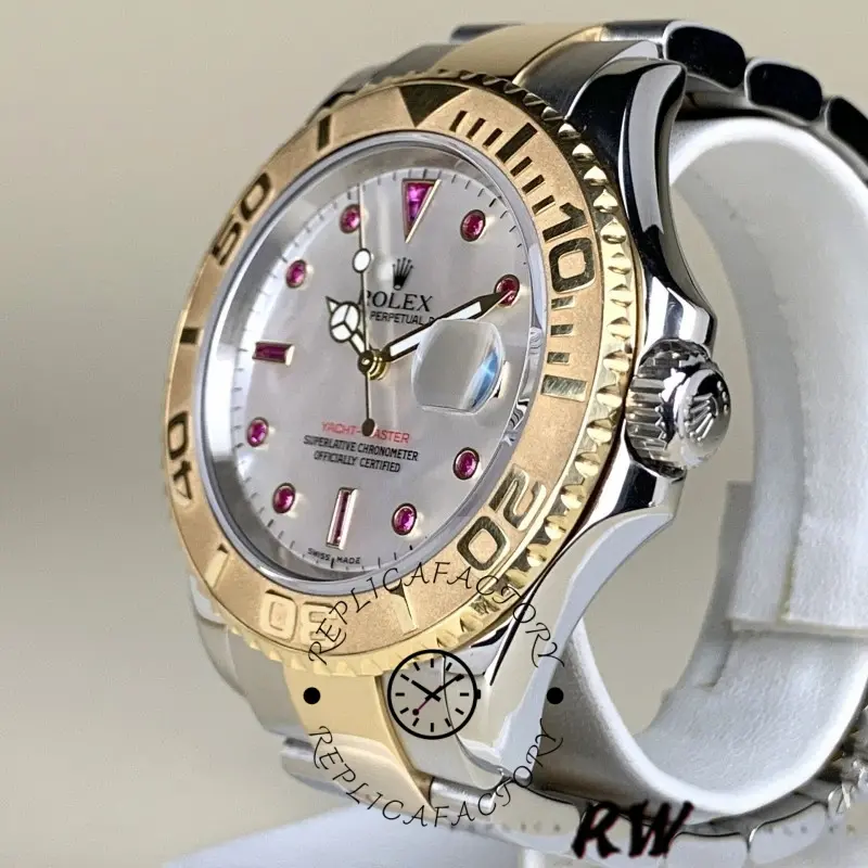 Rolex Yachtmaster 16623 Steel Yellow Gold White MOP Dial 40MM Mens Replica Watch - QualitySwissReplica