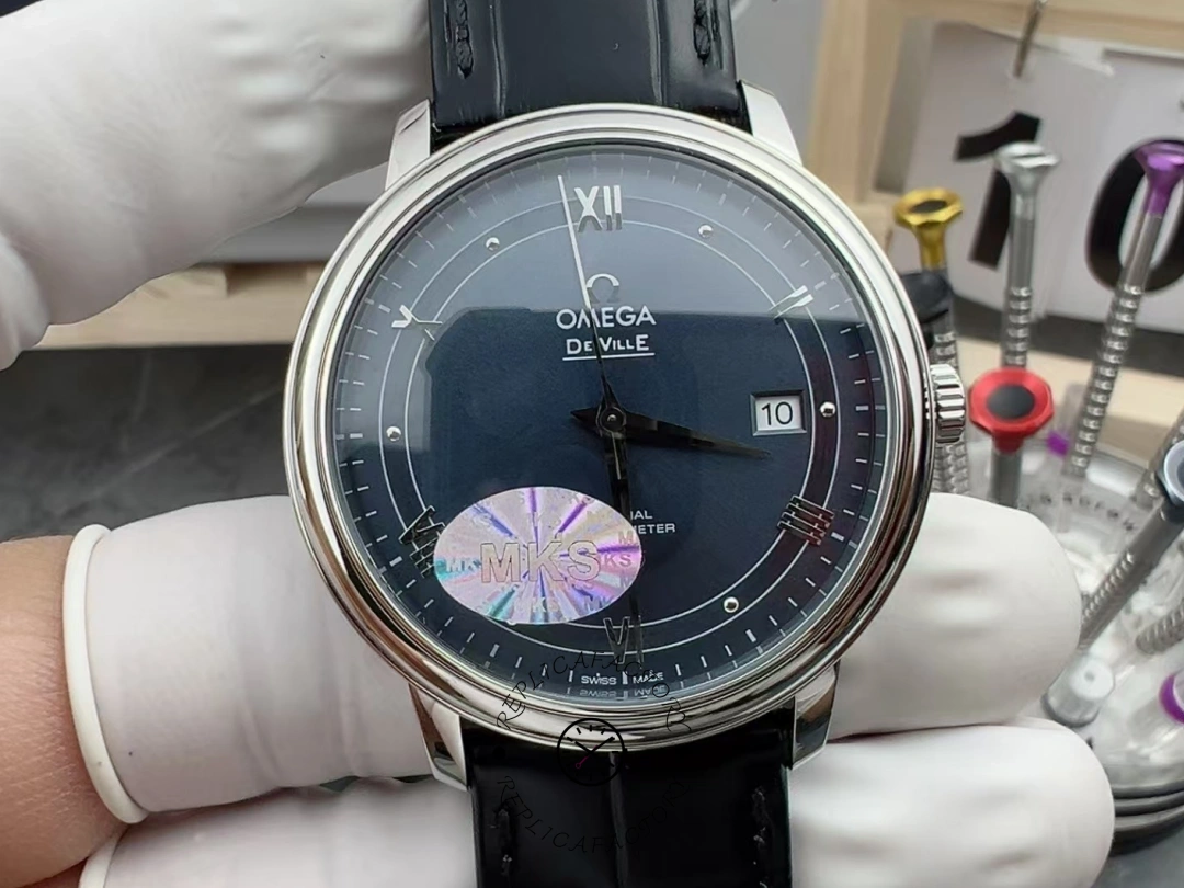 Omega De Ville Prestige Blue Dial Replica 424.13.40.20.03.002 - QualitySwissReplica