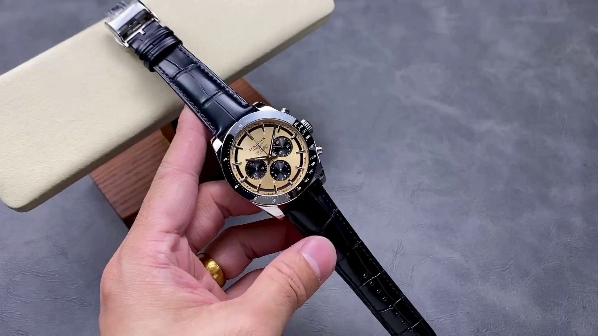 Longines L3.835.4.32.9 Conquest Automatic 42mm 1:1 Clone Chronograph Brown Dial - QualitySwissReplica