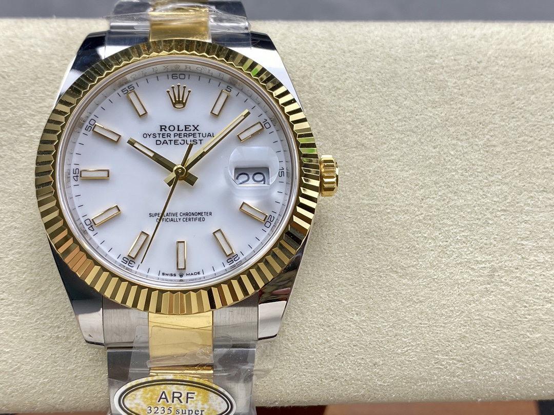 Rolex Datejust 126333 0015 White Index Oyster 41mm Two Tone Steel - QualitySwissReplica