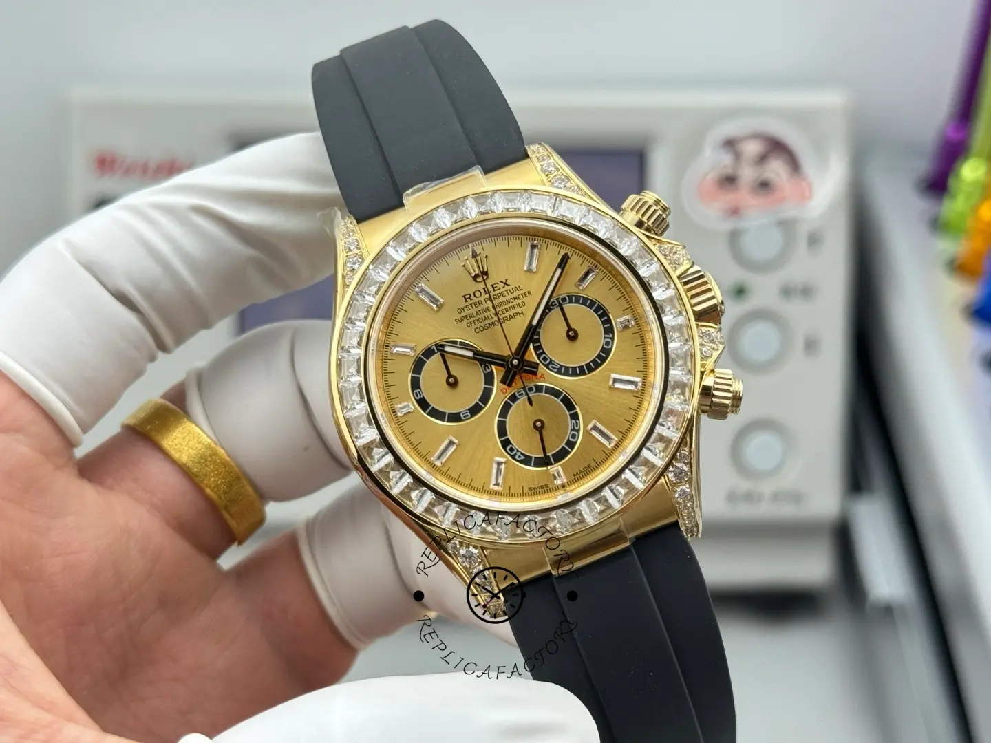 Clone Rolex Daytona 126538TBR-0004 Gold Dial & Oysterflex Strap - QualitySwissReplica