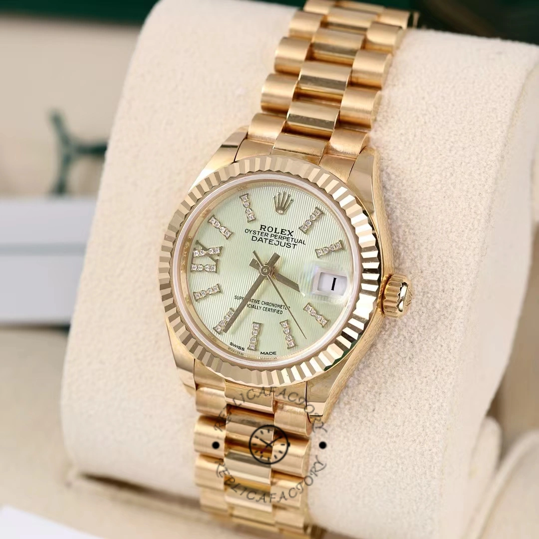 Rolex Datejust 279178 Linden Green Dial Fluted Bezel 28mm Lady Replica Watch - QualitySwissReplica