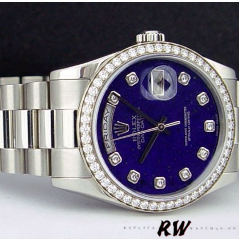 Rolex Day Date 118346 Lapis Lazuli Blue Dial 36mm Unisex Replica Watch - QualitySwissReplica