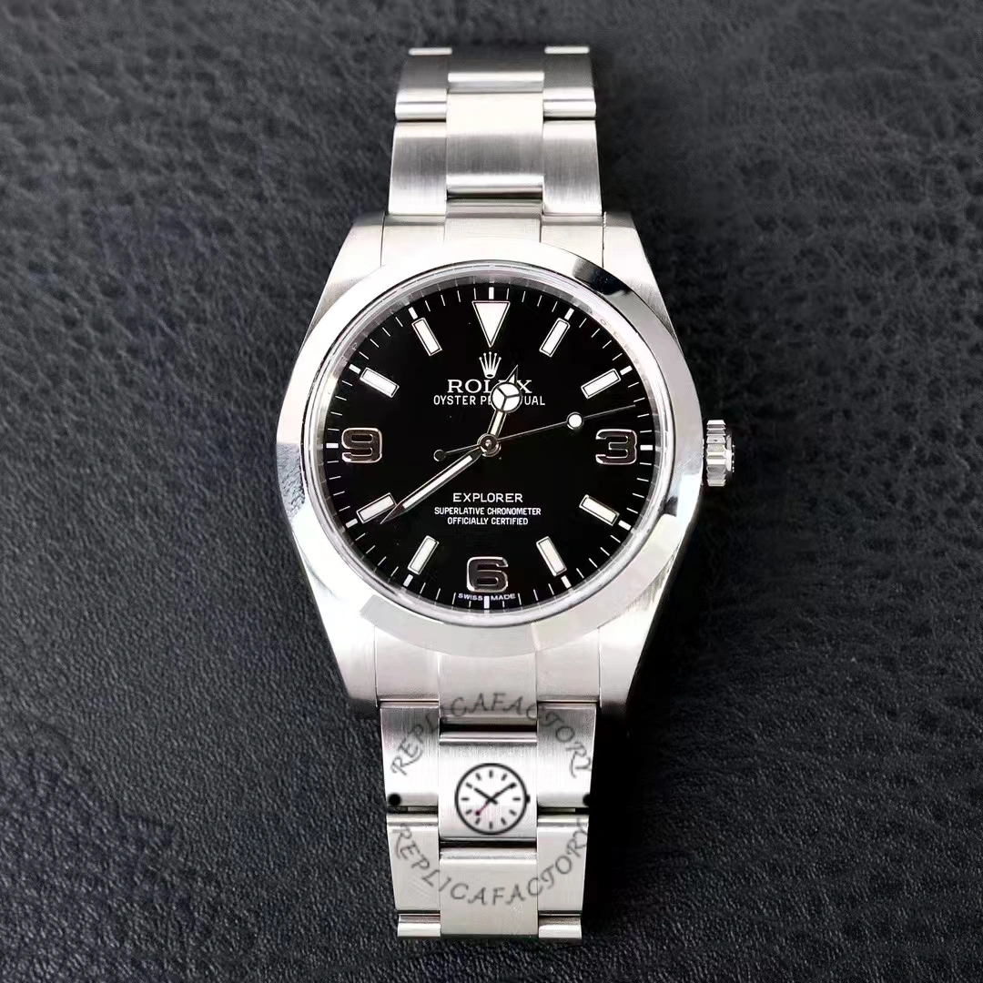 Rolex Explorer 214270 Stainless Steel Black Dial 39mm Mens Replica Watch - QualitySwissReplica