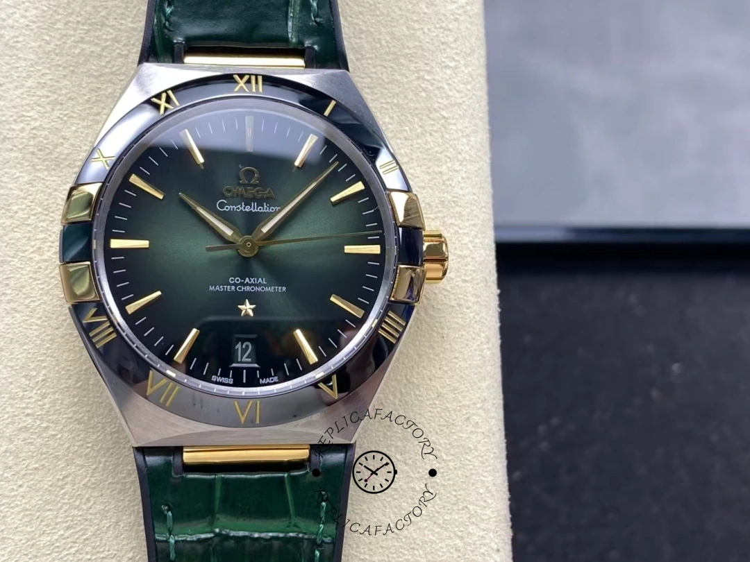 Omega Constellation 131.23.41.21.10.001 41MM Green Strap Replica - QualitySwissReplica