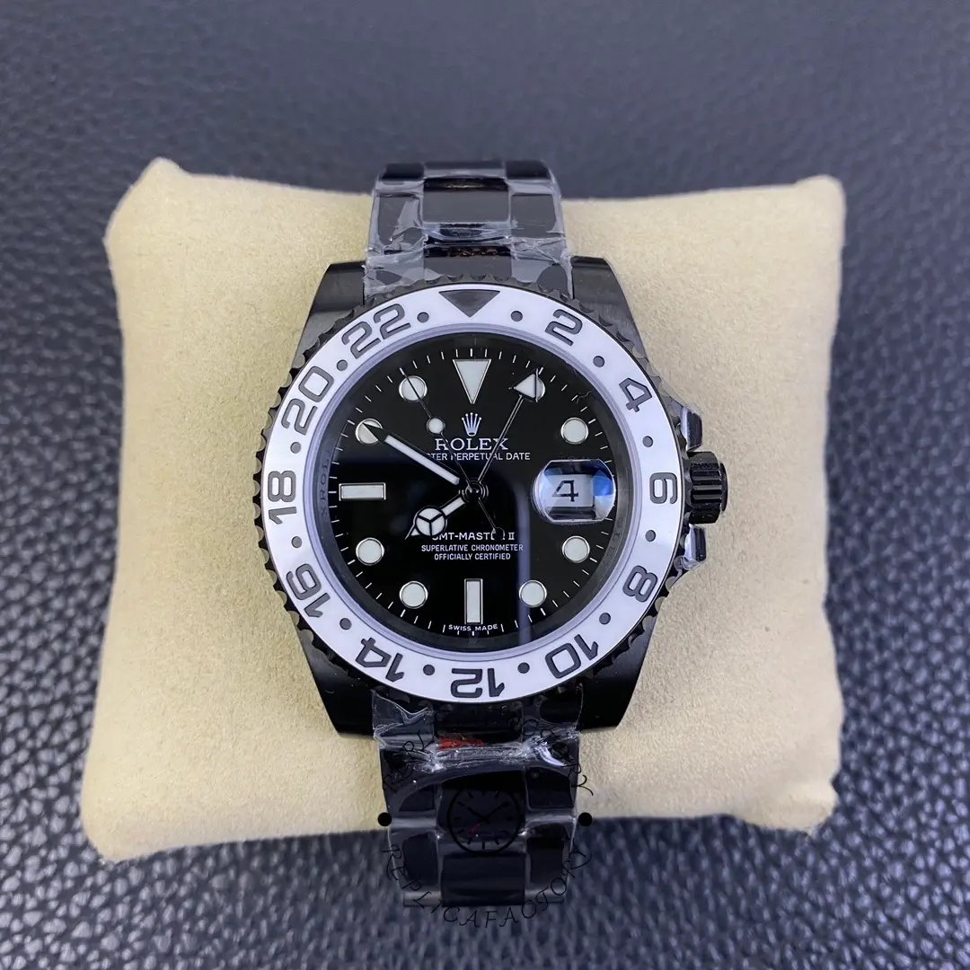 Rolex GMT Master II Black PVD/DLC Coated Black Dial Stainless Steel 16710 Men's Watch - QualitySwissReplica