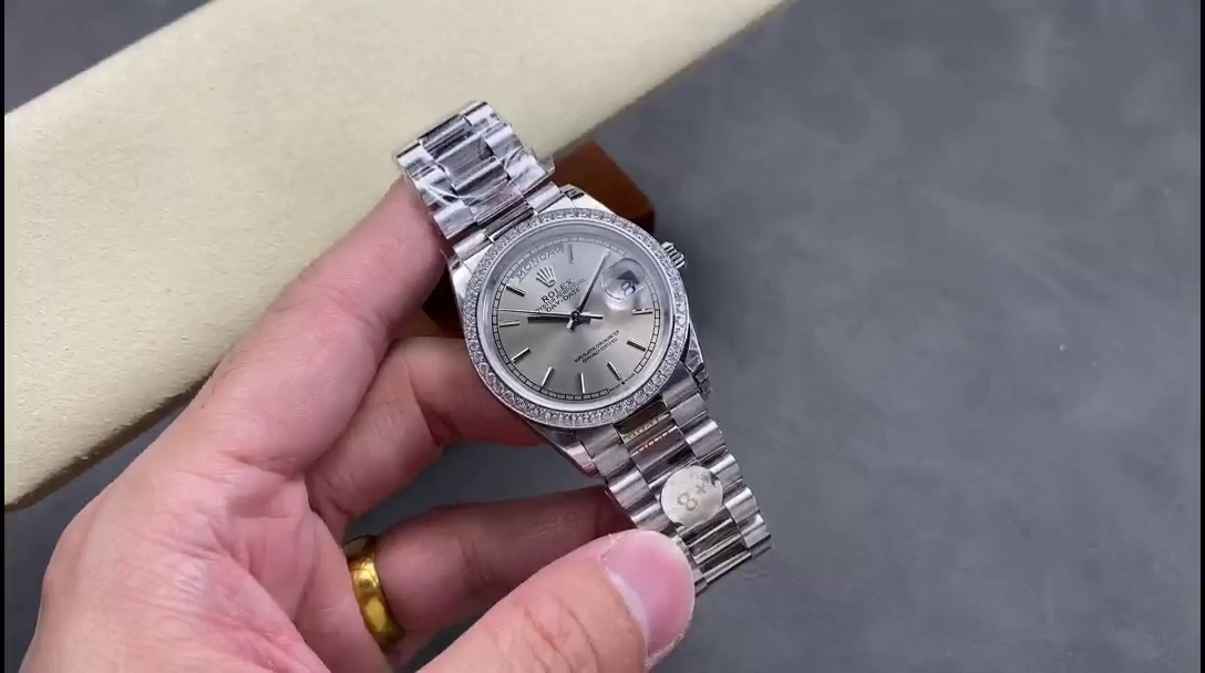 Rolex Day Date 36mm Platinum and Diamonds Bezel 128396tbr 0004 - QualitySwissReplica