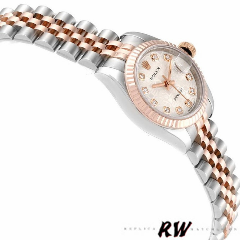 Rolex Datejust 179171 Silver jubilee anniversary Dial Fluted Bezel 26MM Lady Replica Watch - QualitySwissReplica