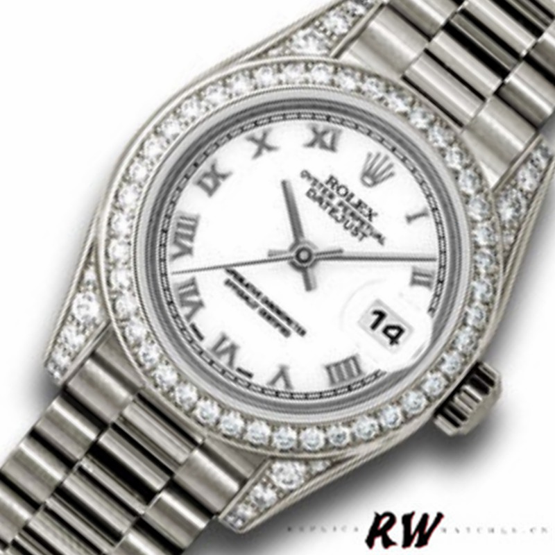 Rolex Day-Date 118389 White Gold White Roman Numeral Dial 36MM Unisex Replica Watch - QualitySwissReplica