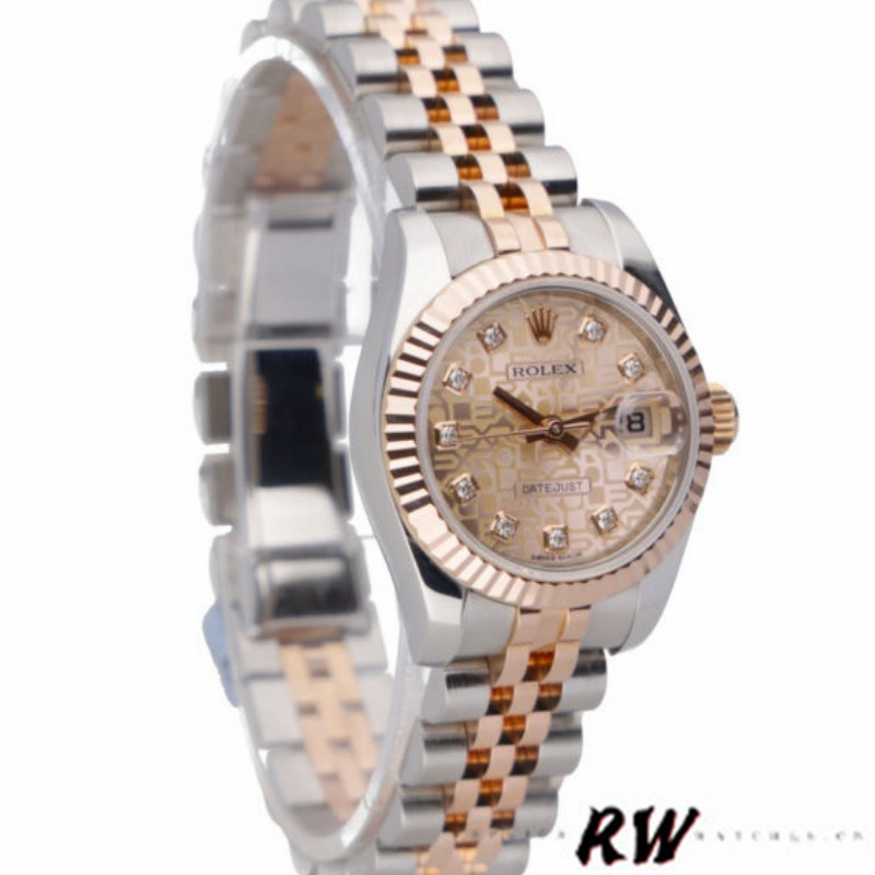 Rolex Datejust 179171 Pink Jubilee Dial Fluted Bezel 26MM Lady Replica Watch - QualitySwissReplica