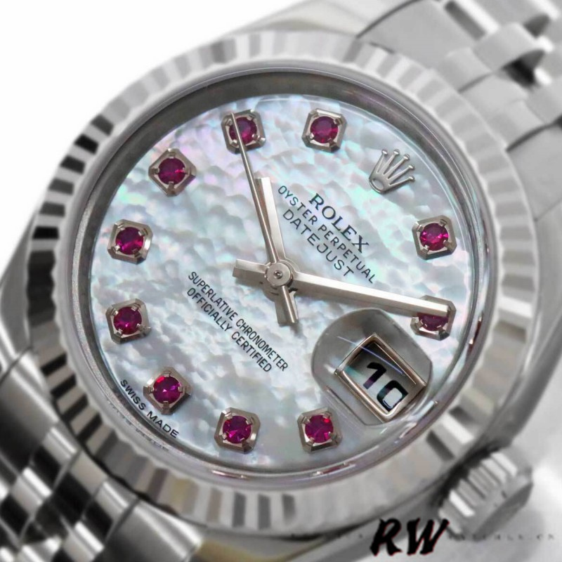 Rolex Datejust 179174 Mother of Pearl White Dial Fluted Bezel 26MM Lady Replica Watch - QualitySwissReplica