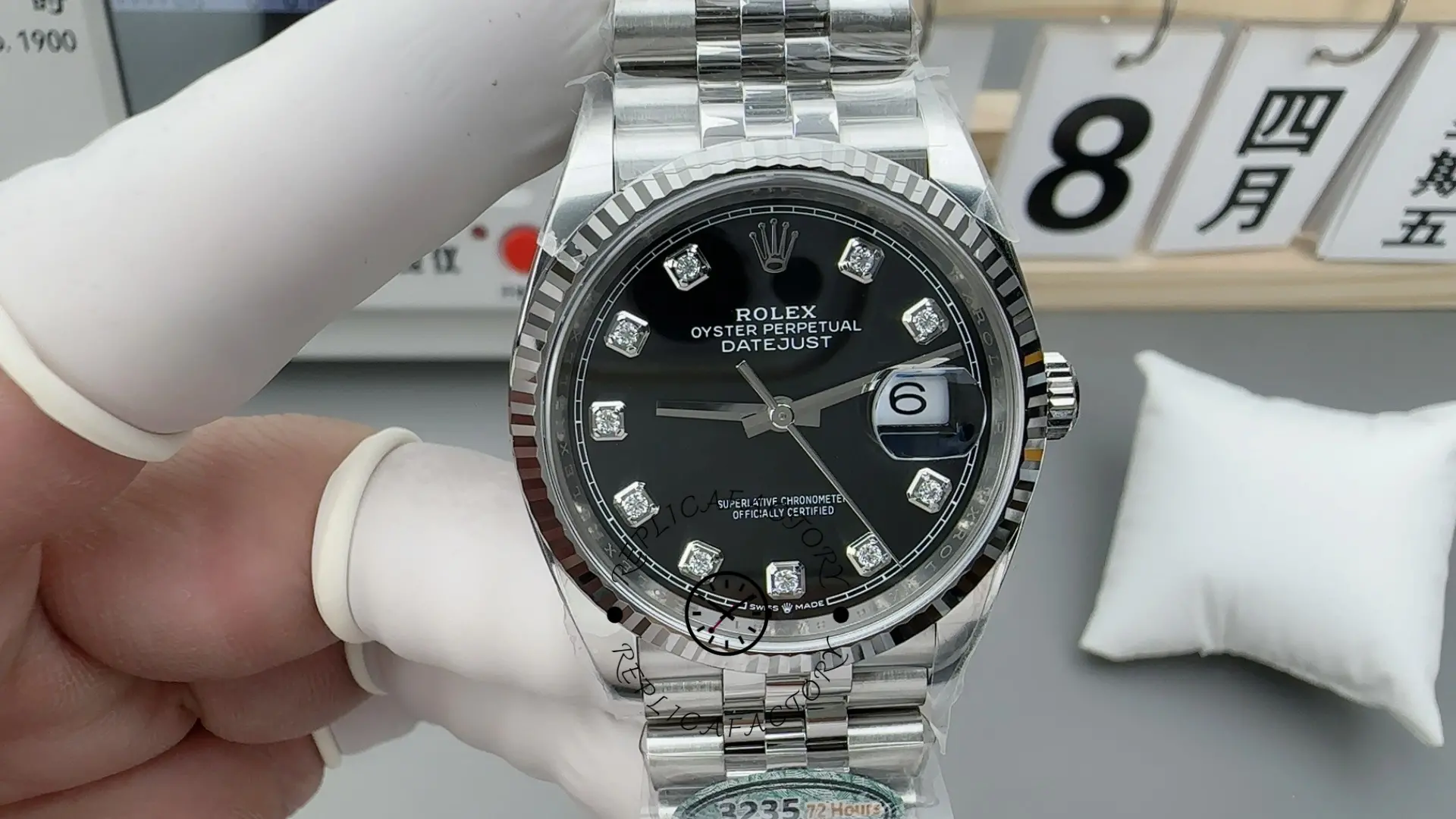 Rolex Datejust 126234 Fluted Bezel Black Diamond Dial 36MM Unisex Replica Watch - QualitySwissReplica