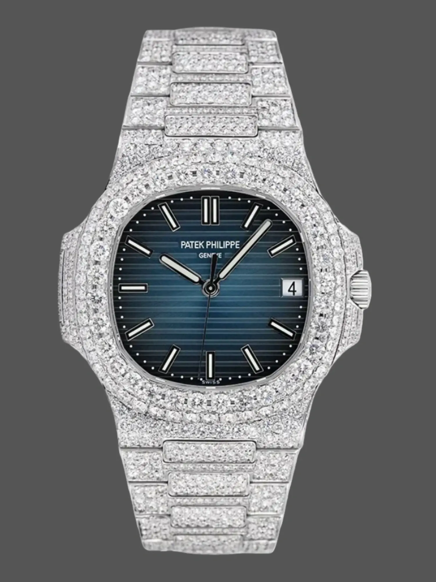 1:1 Clone Patek Philippe Nautilus 5711 Diamond Blue Dial Watch - QualitySwissReplica