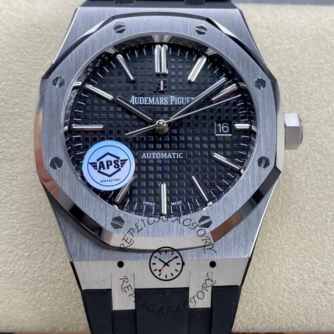 AP Royal Oak Automatic 41 15400ST.OO.1220ST.01 1:1 Clone Black Rubber Strap - QualitySwissReplica