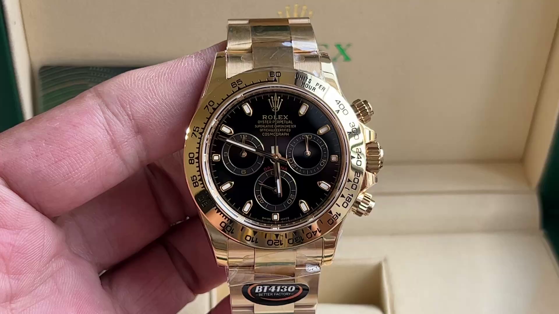 Rolex Daytona 116508 Yellow Gold Black Index Dial 40MM Mens Replica Watch - QualitySwissReplica