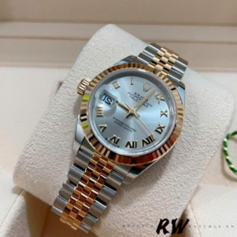 Rolex Datejust 279173 Silver Roman Numeral Dial Fluted Bezel 28mm Lady Replica Watch - QualitySwissReplica
