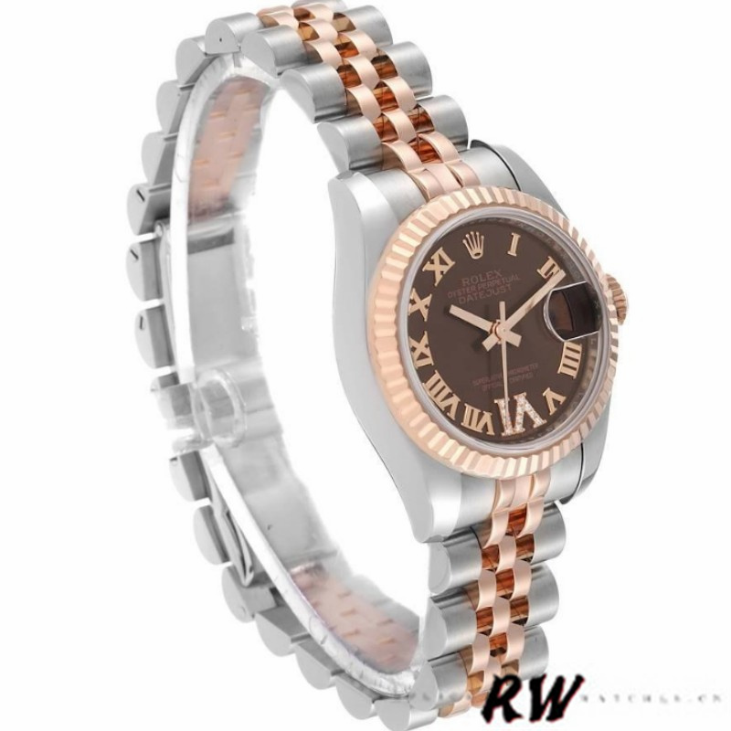 Rolex Datejust 179171 Chocolate Brown Dial Fluted Bezel 26MM Lady Replica Watch - QualitySwissReplica