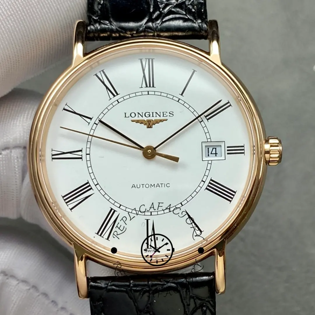1:1 Clone Longines L4.787.8.11.4 Elegant Collection Classic Automatic Rose Gold - QualitySwissReplica