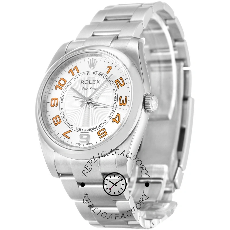 Rolex Oyster Perpetual Air-King 114200 Concentric Silver Dial 34mm Unisex Replica watch - QualitySwissReplica
