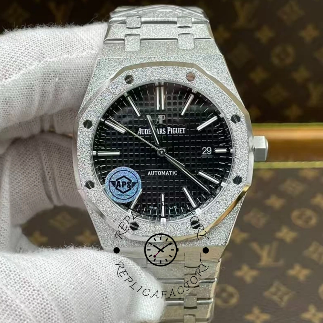 AP Royal Oak 41mm 15410BC.GG.1224BC.01 Black Dial Replica - QualitySwissReplica