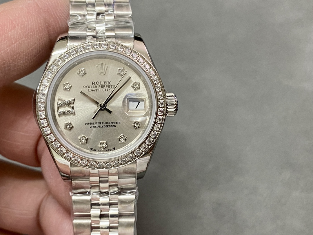 Rolex Datejust 28mm White Gold Silver Diamond President 279139rbr 0003 Women's Watch - QualitySwissReplica
