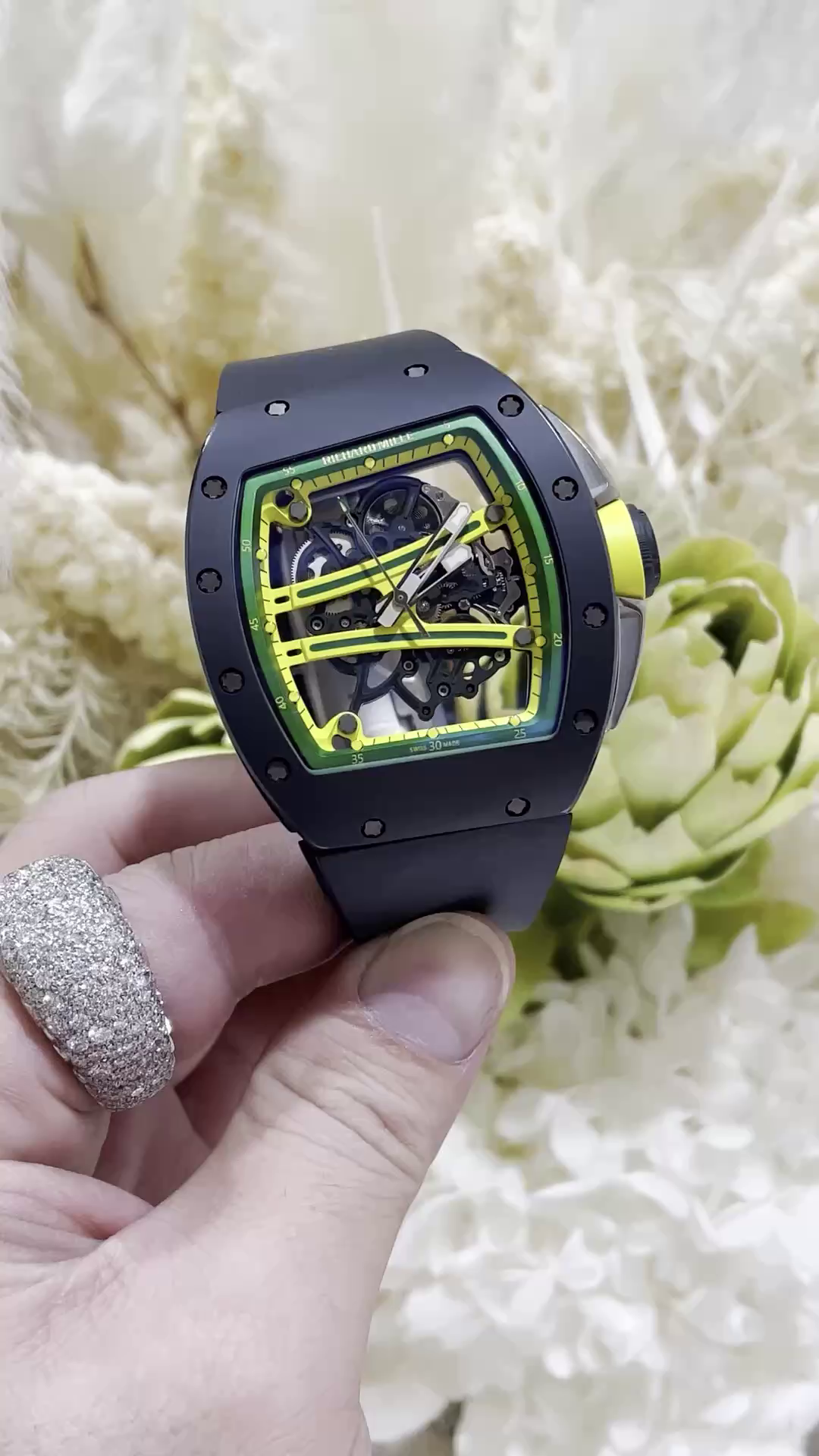 1:1 Clone Richard Mille RM 061 01 Carbon Skeletonized - QualitySwissReplica