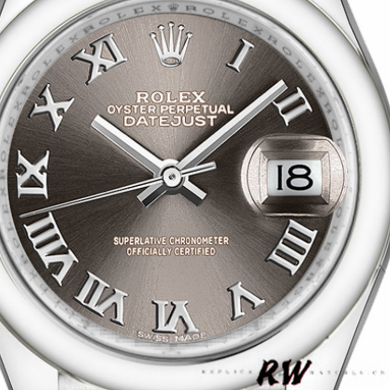 Rolex Datejust 279166 Dark Grey Roman Numeral Dial Domed Bezel 28mm Lady Replica Watch - QualitySwissReplica
