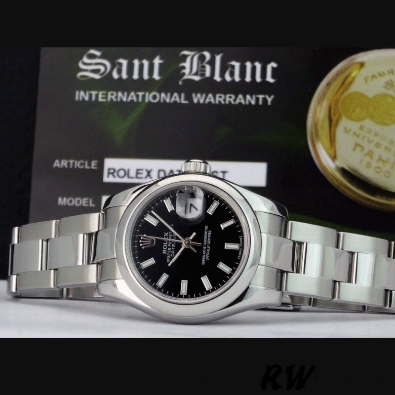Rolex Datejust 179160 Black Index Dial Domed Bezel 26MM Lady Replica Watch - QualitySwissReplica