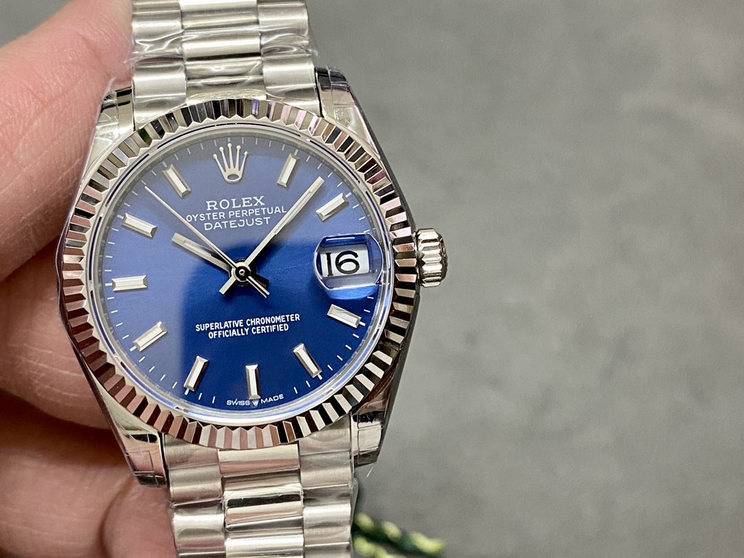 Rolex Datejust 31 Fluted Bezel Blue Dial m278274 Women's Watch - QualitySwissReplica