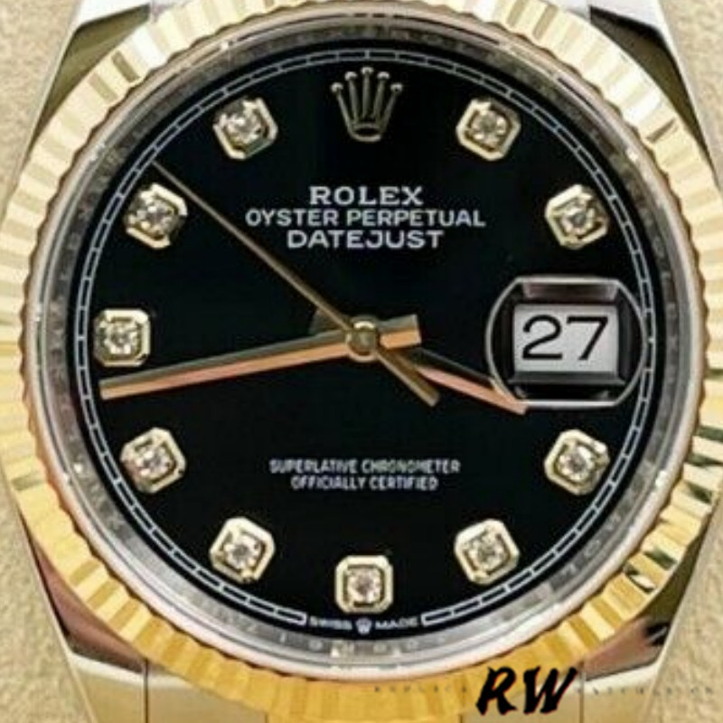 Rolex Datejust 126233 Black Diamond Dial Fluted Bezel 36MM Unisex Replica Watch - QualitySwissReplica