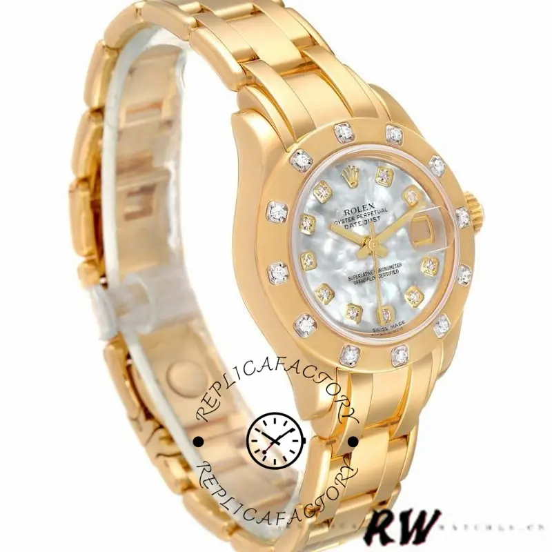 Rolex Pearlmaster 80318 MOP Diamond Dial 29MM Lady Replica Watch - QualitySwissReplica